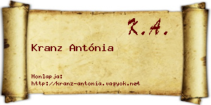 Kranz Antónia névjegykártya